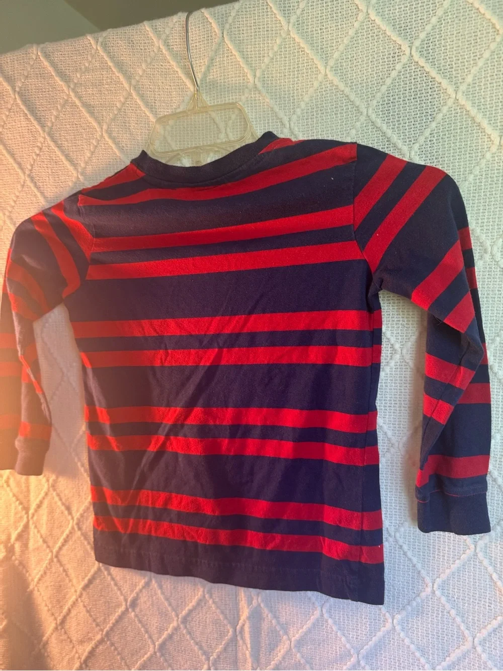 Old Navy Boys’ Red and Navy Stripe Crewneck Sweater